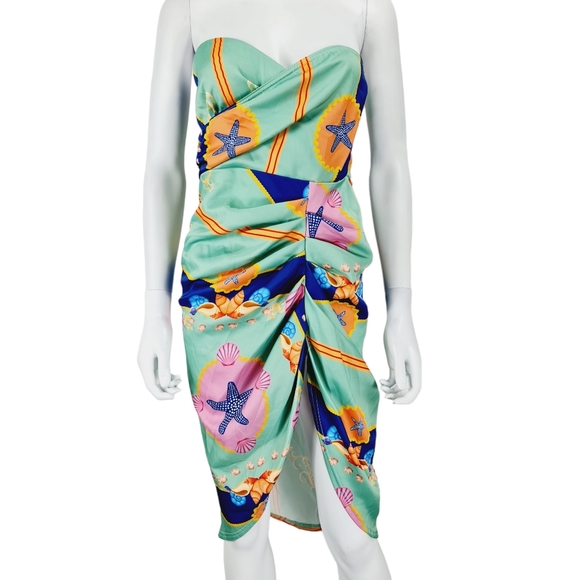 Boohoo Dresses & Skirts - Boohoo Multicolour Pattern Sleeveless Dress UK 8 Stretch